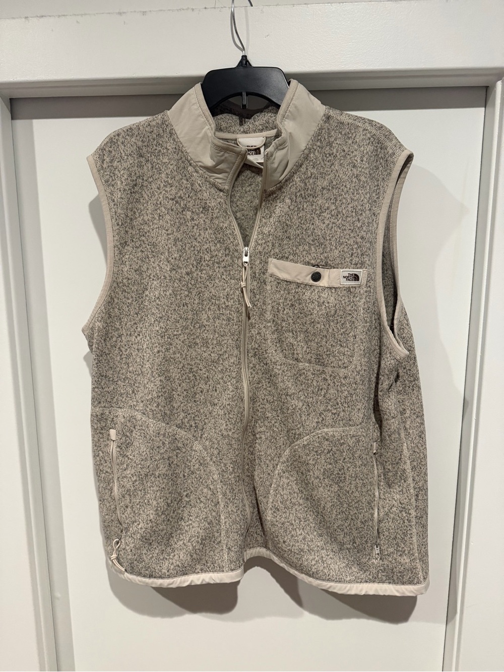 The North Face Cream Heather Fleece Vest